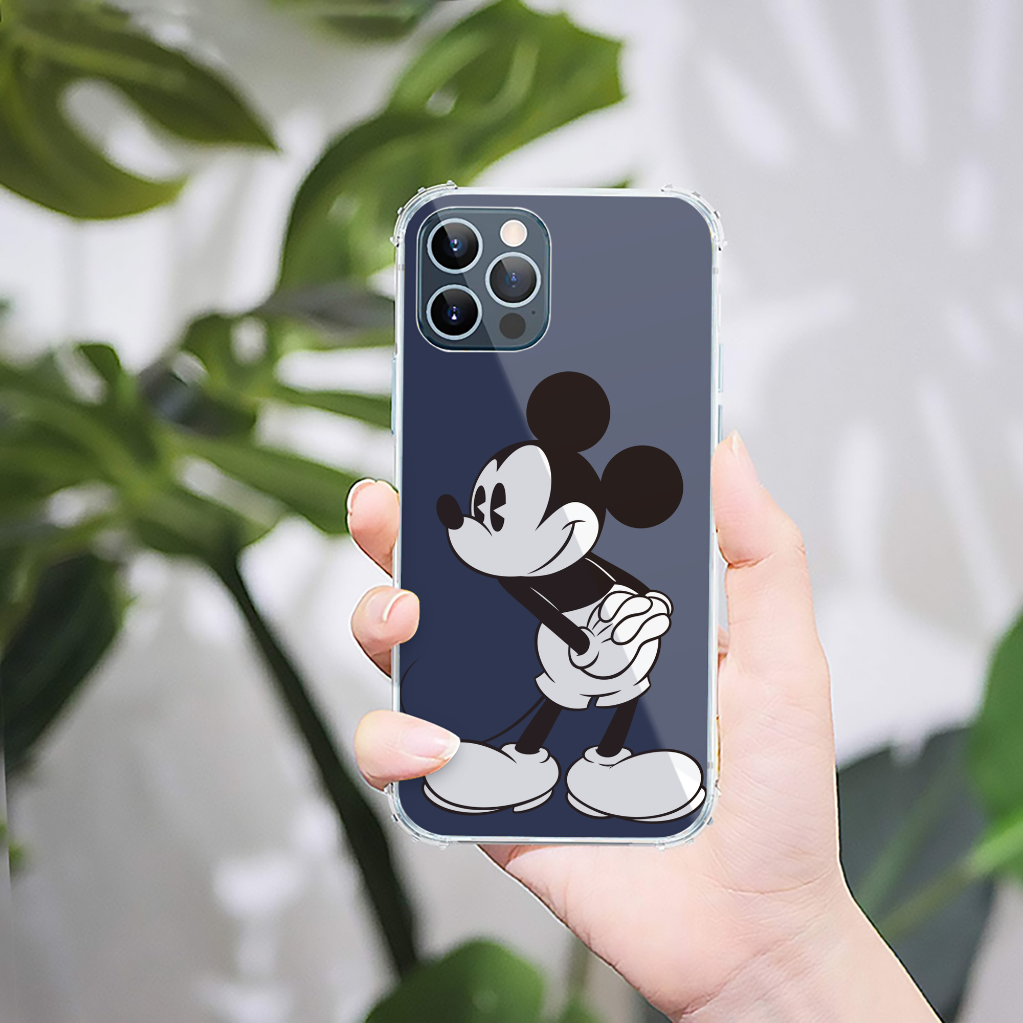 （画像用） ミッキーマウス Mickey Mouse 【iPhone 12シリーズ対応】透明スマホケース（クリアソフトケース）